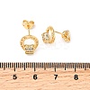 Ring Brass Micro Pave Clear Cubic Zirconia Stud Earrings EJEW-A135-14G-5