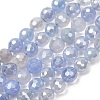 Electroplated Natural Agate Beads Strands G-B191-A07-6mm-16-2