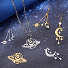 6Pcs 6 Styles 201 Stainless Steel Pendants STAS-UN0034-03-3