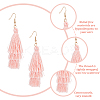 6 Pairs 6 Colors Cotton Triple Layer Tassel Dangle Earrings EJEW-AN0001-64-3