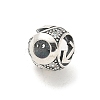 Brass Clear Cubic Zirconia European Beads LS-FIND-M049-01AS-02-2