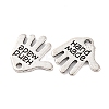 Tibetan Style Alloy Hand Carved Word Hand Made Charms LS-X-TIBEP-O009-31-3
