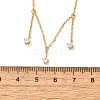 304 Stainless Steel Clear Cubic Zirconia Tassel Necklaces for Women NJEW-U031-10G-4