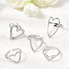 5Pcs 304 Stainless Steel Open Cuff Rings for Women RJEW-K313-12P-1