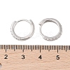 925 Sterling Silver with  Micro Pave Cubic Zirconia Hoop Earrings Findings STER-B004-17P-3