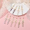 Moon & Sun & Star Brass Asymmetrical Earrings EJEW-JE05461-1