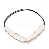 Retro Glass & Plastic Beaded Elastic Rubber Hair Headband for Women Girls OHAR-B005-01D-2
