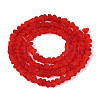 Frosted Transparent Glass Beads Strands GLAA-N016-4mm-08-2