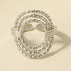 304 Stainless Steel Cuff Open Rings for Women TB2214-1-1