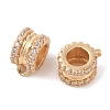 Brass Pave Clear Cubic Zirconia Beads KK-N256-08G-D-2
