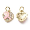 Brass Micro Pave Clear Cubic Zirconia Pendants LS-KK-P188-M01-2