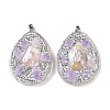 Natural Shell Polymer Clay Rhinestone Pendants KK-F868-20P-01-1
