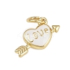 Brass Enamel Charms KK-D409-01G-2