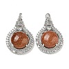 Synthetic Goldstone with Clear Cubic Zirconia Pendants G-G133-01P-20-1