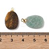 Natural Quartz Crystal & Tiger Eye & Amethyst & Amazonite & Obsidian & Green Aventurine & Red Jasper & Rose Quartz Pendants G-K385-19G-3
