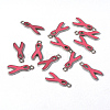 October Breast Cancer Pink Awareness Ribbon Alloy Enamel Pendants EA546Y-2-4