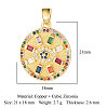 Brass Micro Pave Cubic Zirconia Pendants ZIRC-OY001-63G-2