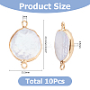 10Pcs Electroplated Natural Keshi Pearl Flat Round Connector Charms PEAR-HS0001-11-2