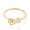 Flower Brass Micro Pave Cubic Zirconia Cup Peg Ring Settings X-KK-N274-15G-2