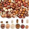 240Pcs 12 Styles Mixed Shapes Wood Beads WOOD-YW0001-73-1