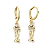 Brass Clear Cubic Zirconia Hoop Earrings EJEW-M045-01I-1