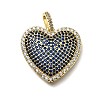 Brass Micro Pave Cubic Zirconia Pendants KK-C090-43G-02-1