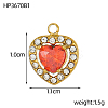 304 Stainless Steel Cubic Zirconia Charms STAS-OY004-02G-5