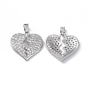 Brass Clear Cubic Zirconia Pendants KK-E068-VA124-1-1