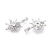 Brass Micro Pave Clear Cubic Zirconia Pendants KK-N259-08P-2