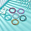 6Pcs 6 Color Bling Glass Round Beaded Stretch Bracelets Set for Women BJEW-JB08973-2