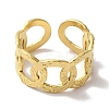 PVD Vacuum Plating 201 Stainless Steel Curb Chain Open Cuff Rings for Women RJEW-C092-16G-2