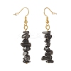 Natural Obsidian Chip Beaded Dangle Earrings EJEW-JE04788-08-3