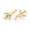 Brass Micro Pave Cubic Zirconia Pendants KK-T073-52G-2