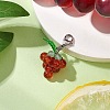 Grape Natural Carnelian Pendant Decoration HJEW-TA00293-02-2