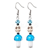 4 Pairs Dyed Synthetic Turquoise and Handmade Lampwork Beads Earrings EJEW-TA00417-4