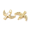 Brass Micro Pave Clear Cubic Zirconia Pendants KK-B083-33F-G-2