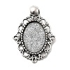 Tibetan Style Alloy Pendant Cabochon Settings TIBEP-N003-31AS-1