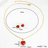Alloy Heart Stud Earring & Pendant Necklaces MV2804-4