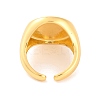 Round with Tulip Brass Enamel Open Cuff Rings RJEW-U009-05C-G-3