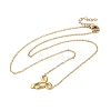 Ion Plating(IP) 304 Stainless Steel Cable Chain Bowknot Pendant Necklaces NJEW-Z041-03G-02-2