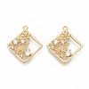 Brass Micro Pave Clear Cubic Zirconia Peg Bails Pendants KK-T051-11G-NF-1