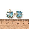 Brass Micro Pave Cubic Zirconia Charms KK-Q043-02G-01-3