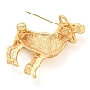 Golden Zinc Alloy with Rhinestone Brooches JEWB-B018-03G-01-2