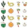 40Pcs 8 Styles Alloy Enamel Pendants ENAM-CJ0006-10-1