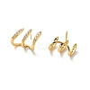 Clear Cubic Zirconia Claw Stud Earrings EJEW-K093-14G-2