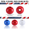 138Pcs 3 Colors Independence Day Spray Painted Wooden European Beads WOOD-GF0002-09-2