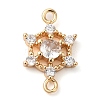 Brass Pave Clear Cubic Zirconia Connector Charms KK-G503-30G-1