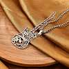 201 Stainless Steel Hollow Guitar Pendant Box Chain Necklaces LS-NJEW-M086-03P-1