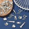 30Pcs 6 Styles Tibetan Style Alloy Pendants TIBEP-FP0001-18-5