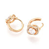 Brass Micro Pave Clear Cubic Zirconia Flower Hoop Earrings EJEW-T048-43G-3